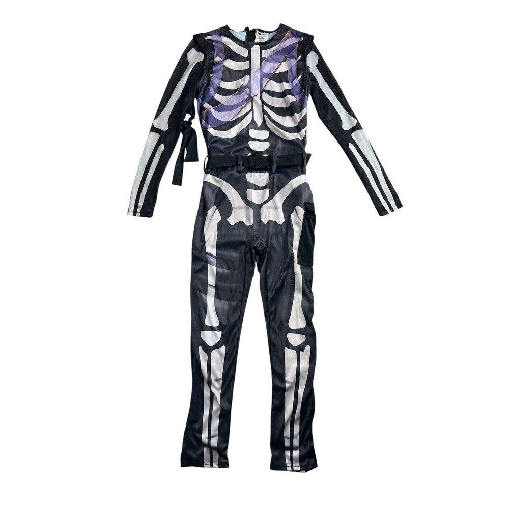 Fortnite Skull Trooper Costume Jumpsuit Halloween Cosplay Dress-up Size L (8-10)